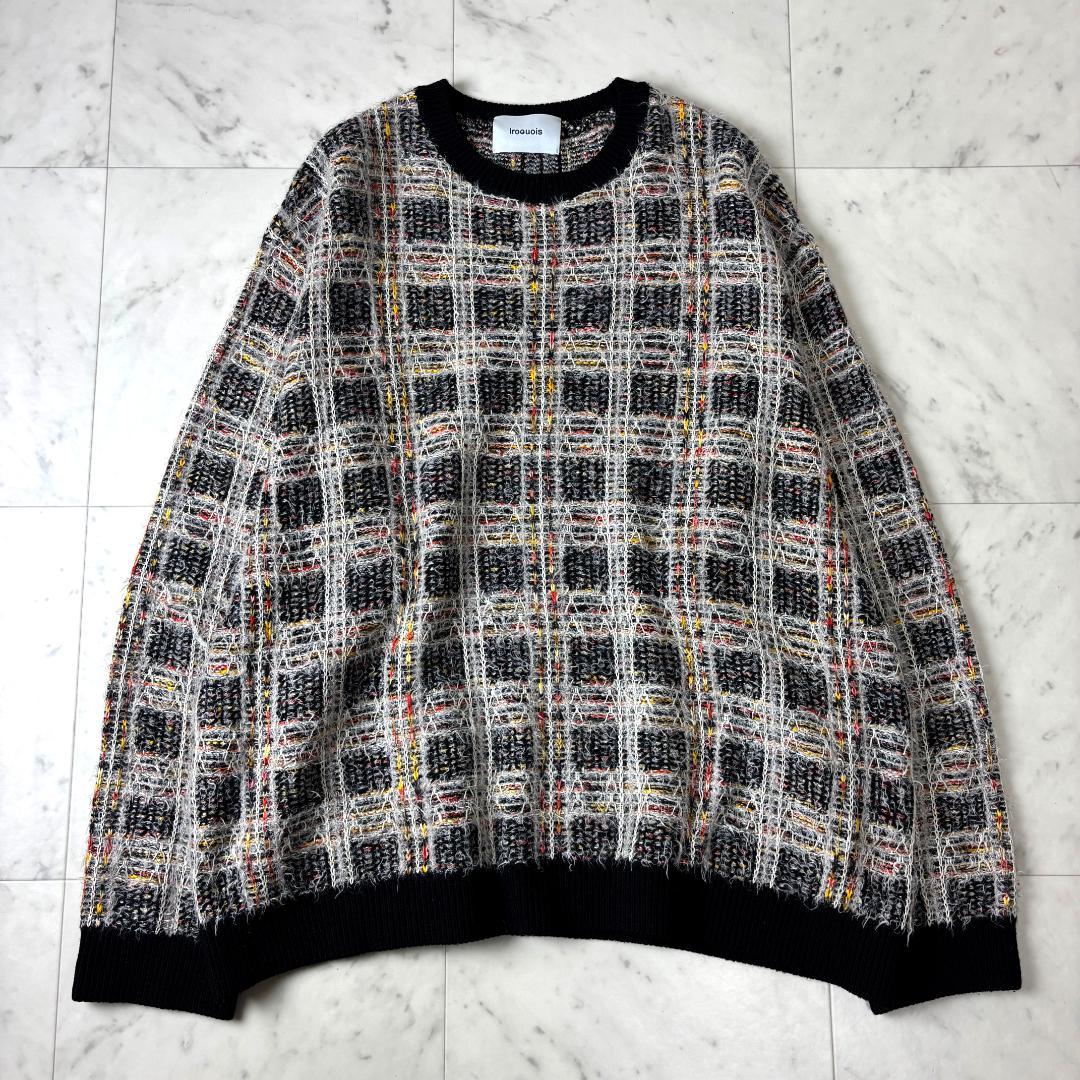 イロコイ Iroquois ニット M スラブ チェック マルチカラー セーター