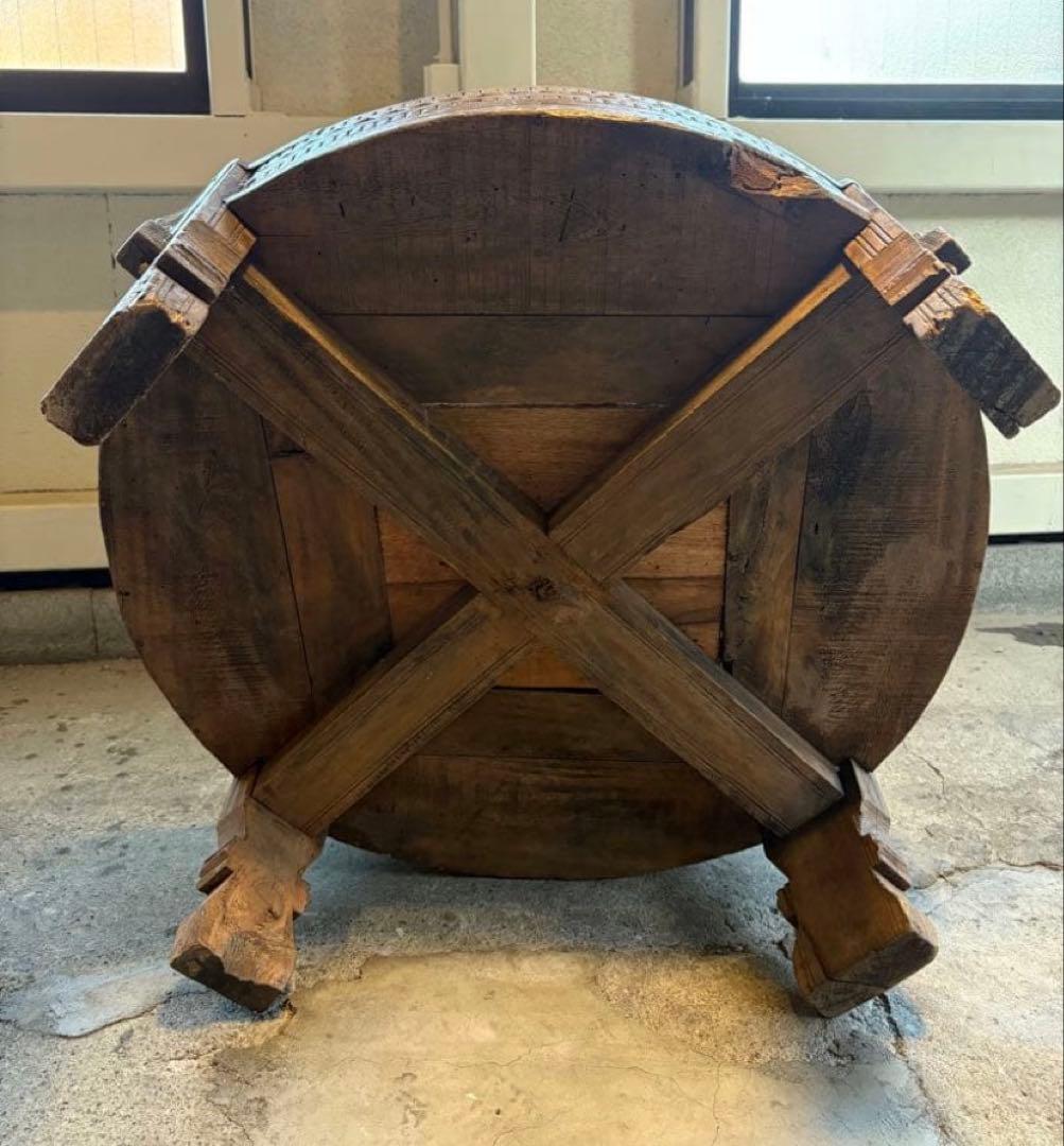 1900年代初頭 インド古木円卓 チャクラ