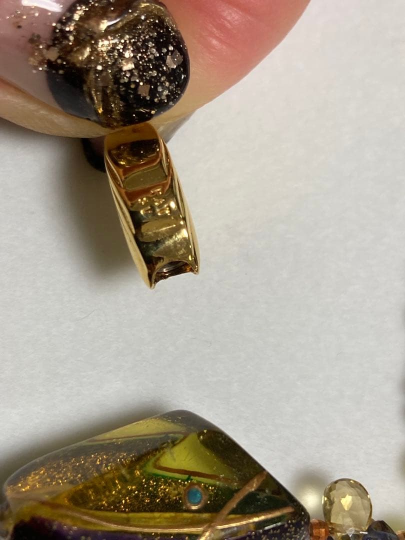 定価¥86.400【ebony】エボニー／SV K18 琥珀ネックレス