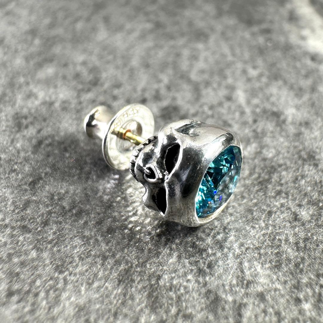 ★鑑定済★ジャスティンデイビス★J×U★スカル★SV925× K18★ピアス★