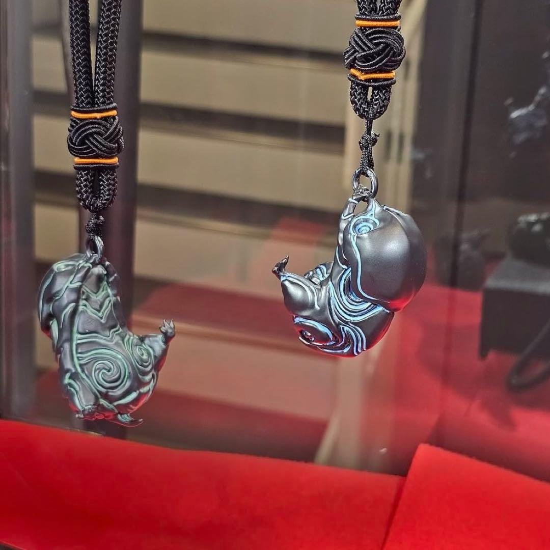 奇想造形根付　Yoshi. プトゥン　青　豪華箱入　紡ギ箱