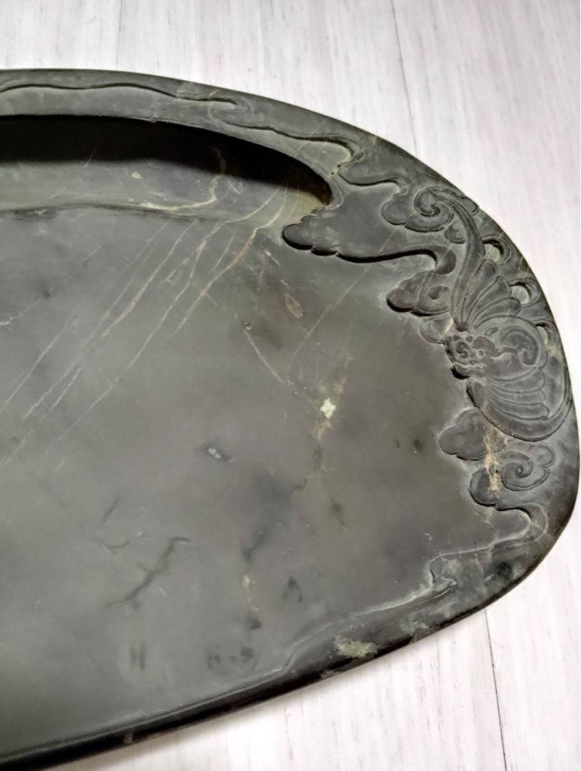 端渓硯 ◆旧老坑水巖・魚脳砕凍・胭脂暈・金綫の極美石◆坑仔巖旧坑◆唐木箱◆ 九吋