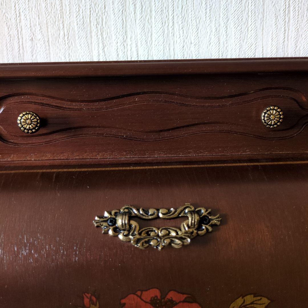 【新品】ELEMICA 薔薇　家具調ジュエリー宝石箱　オルゴール　アンティーク