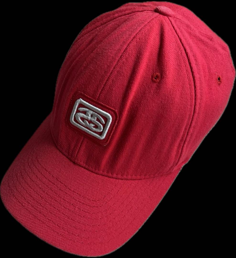 “SSリンク刺繍” old stussy 6パネルキャップ 白タグ USA製