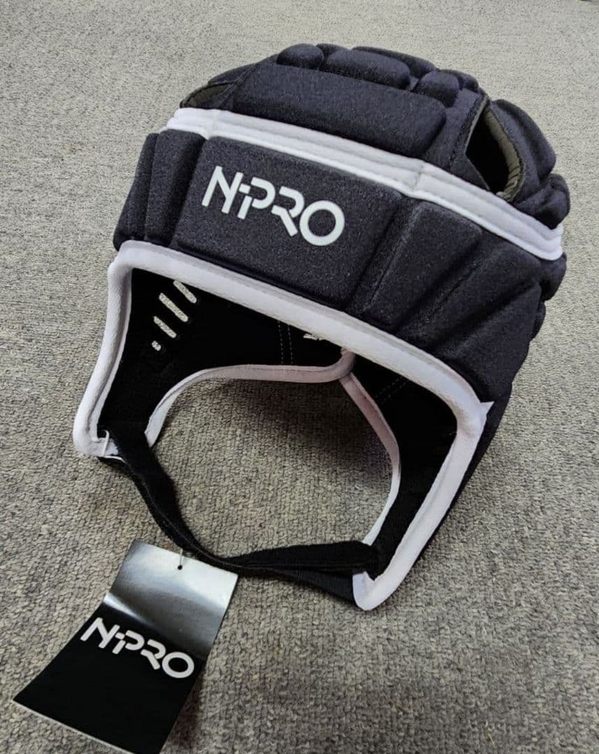 N-PRO 新品未使用ヘッドギア　ヘッドキャップ 黒✕白　SizeM