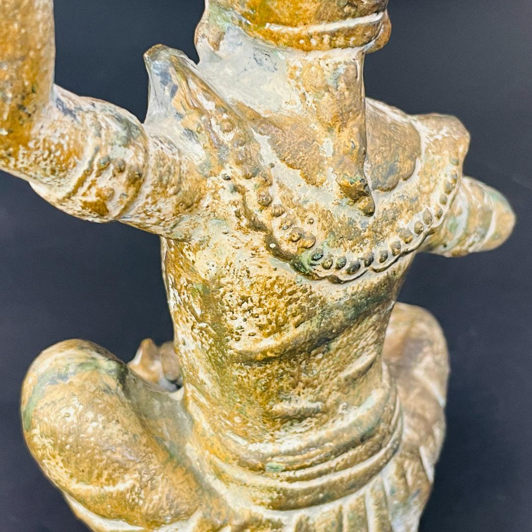 ブロンズ彫刻 古銅 チベット 仏像 坐像 密教 銅製 青銅像 時代物R8SA41