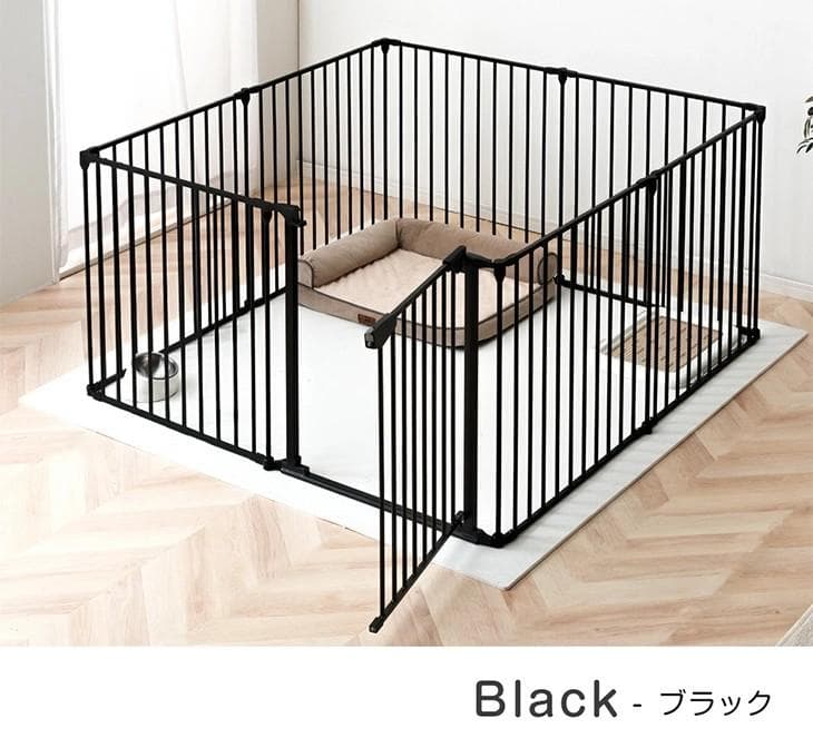 ペットサークル(タンスのゲン)　8枚セット　ブラック