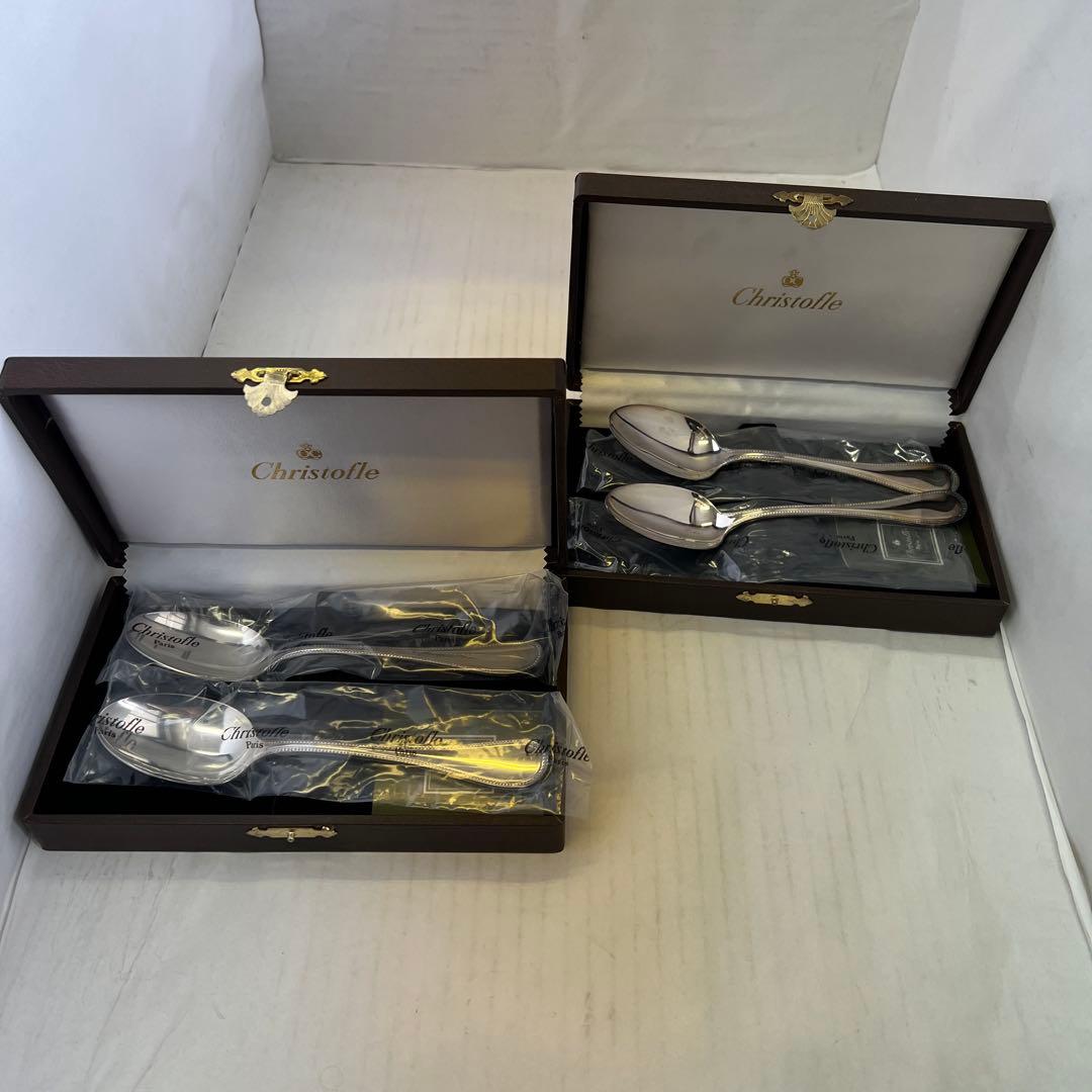 Christofle スプーンセット 2本入り　未開封1開封使用済1