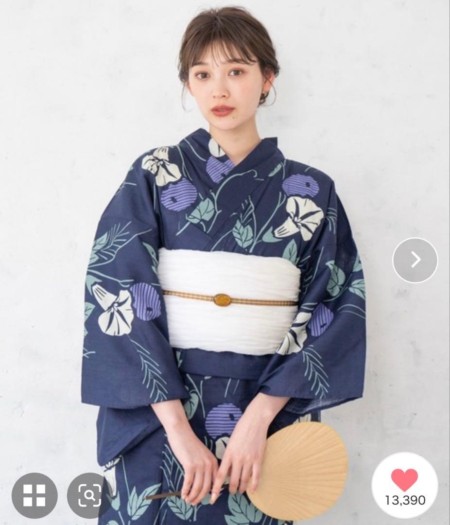 「ゆかた館グレースこだわり浴衣5点セット」＋「帯締め&帯留め」　計7点セット