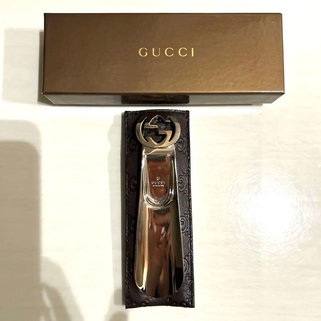 新品未使用 箱入りGUCCI グッチ シューズホーン 靴べら レザーケース付き