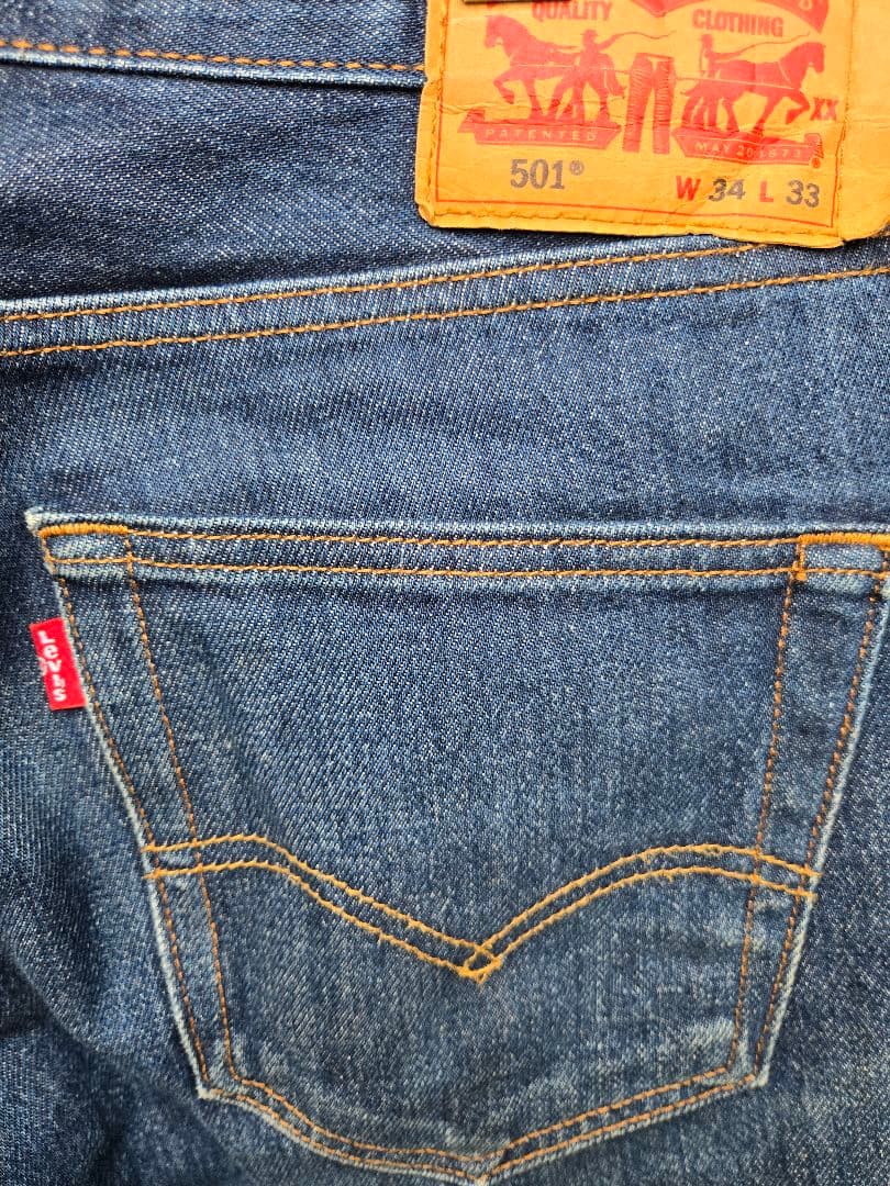 完成された縦落ち 希少W34 内股シングル Levi's 501