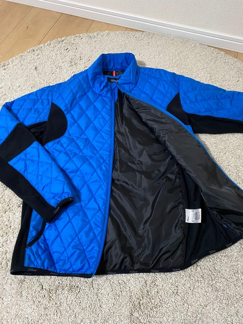 【美品】Titleist タイトリスト 中綿 キルティング フルジップ Ｌ 青