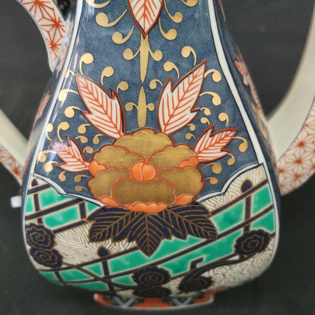 お値下げ 林九郎 金彩色絵 錦牡丹流水文様 水差