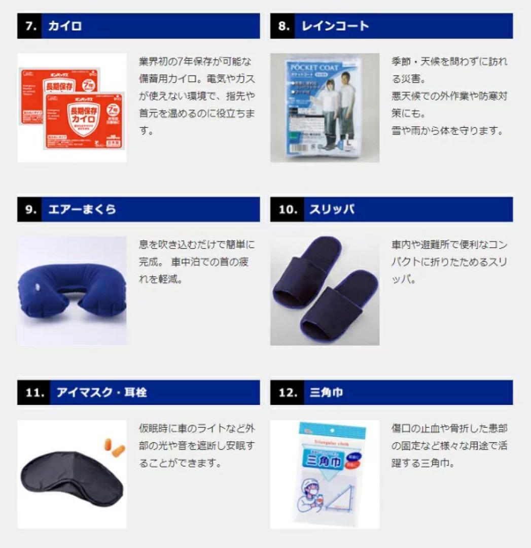 防災ダイレクト 車載防災セット 防災バッグ 防災リュック 15点セット