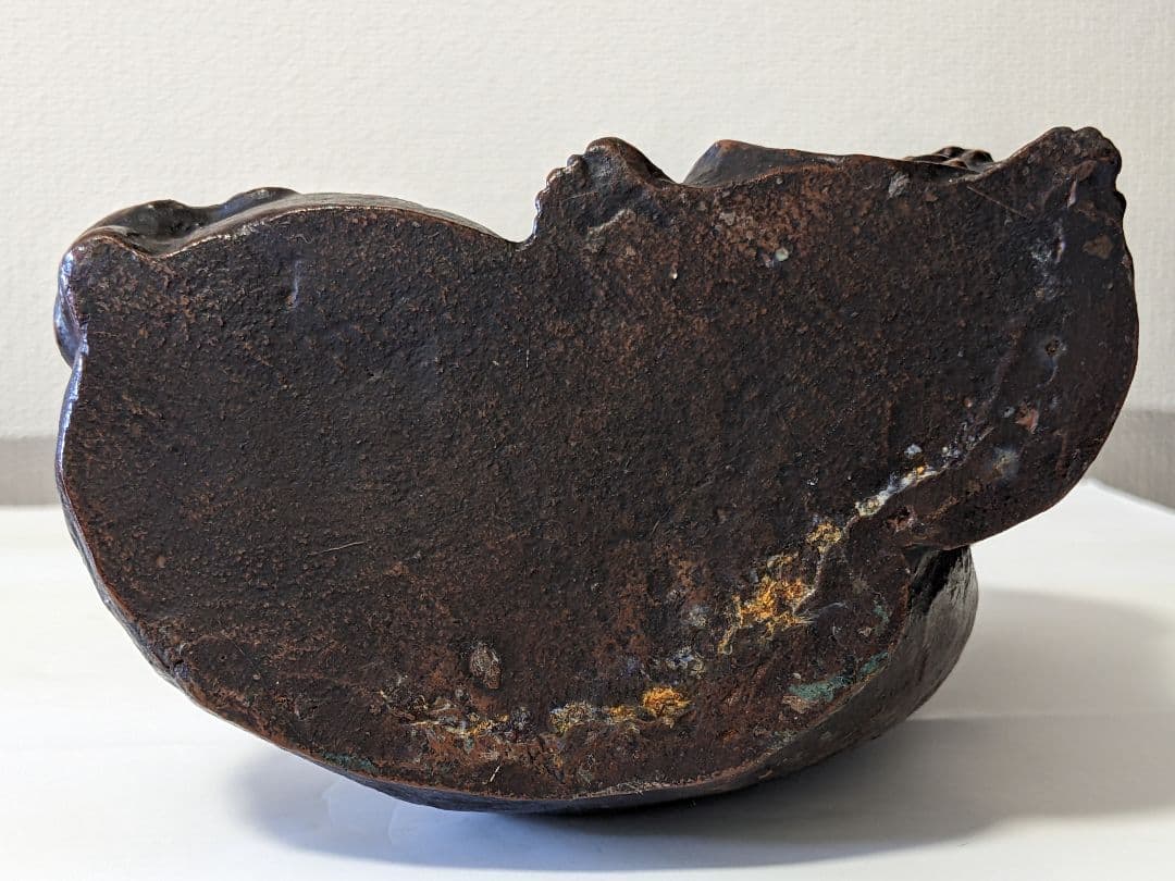 ♦時代物 置物飾り 江戸時代頃 唐子に布袋像？鉄製？備前焼置物 七福神 骨董品