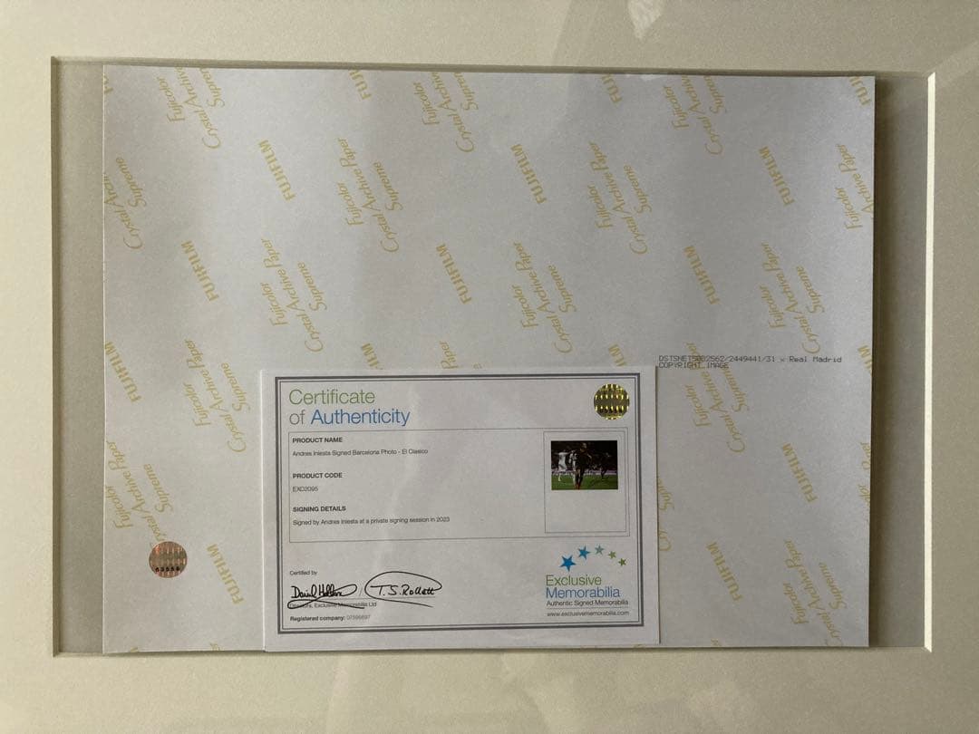 【証明書付】新品 イニエスタ直筆サイン バルセロナ A3サイズ相当