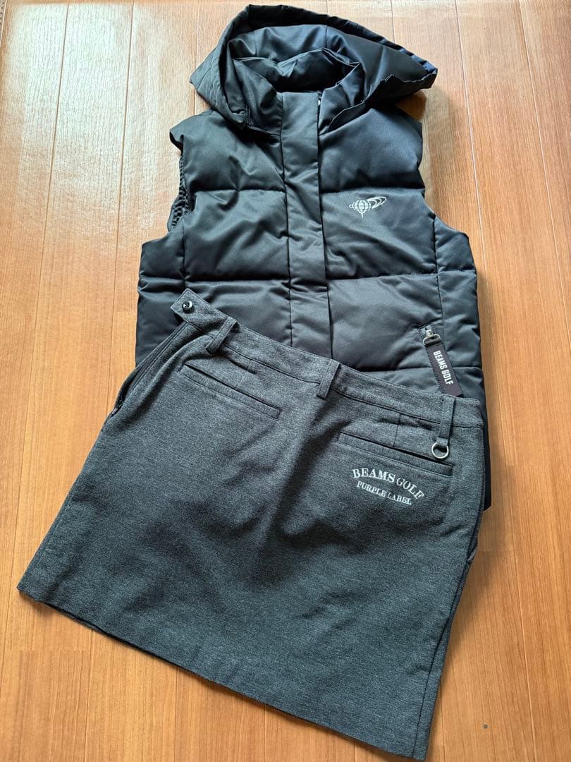 美品⭐️ビームスゴルフ　綿入りベスト&スカート(M)