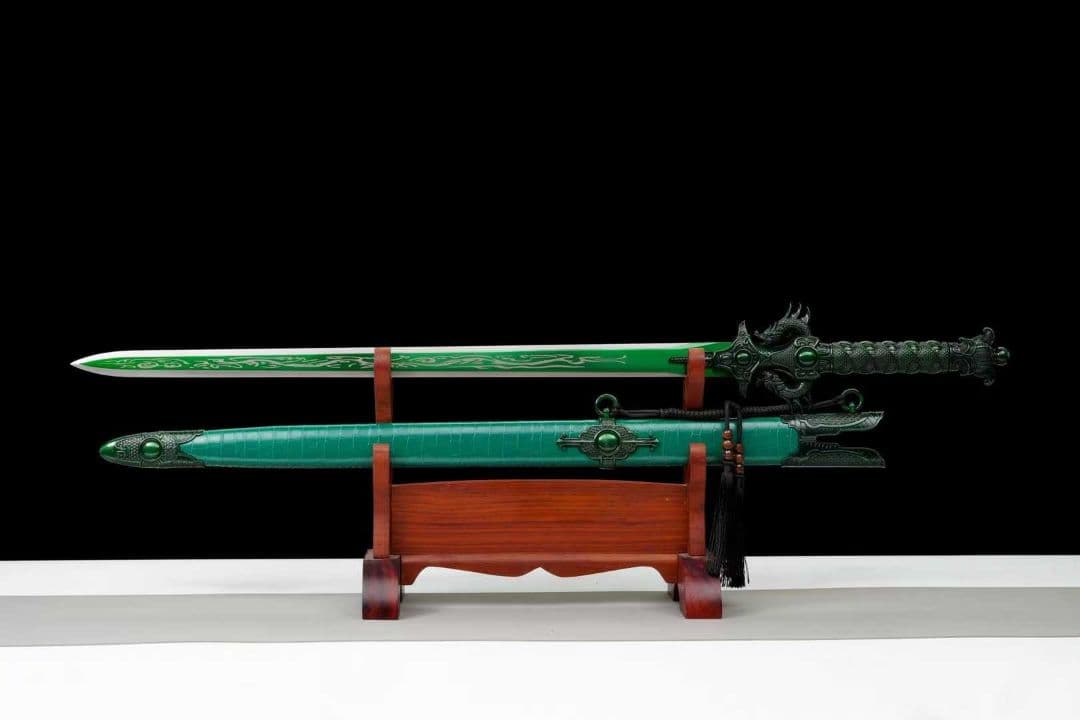 【青竹鋒雲剣】古兵器 刀装具 日本刀　模造刀 居合刀 武士道 鑑賞用 美術刀