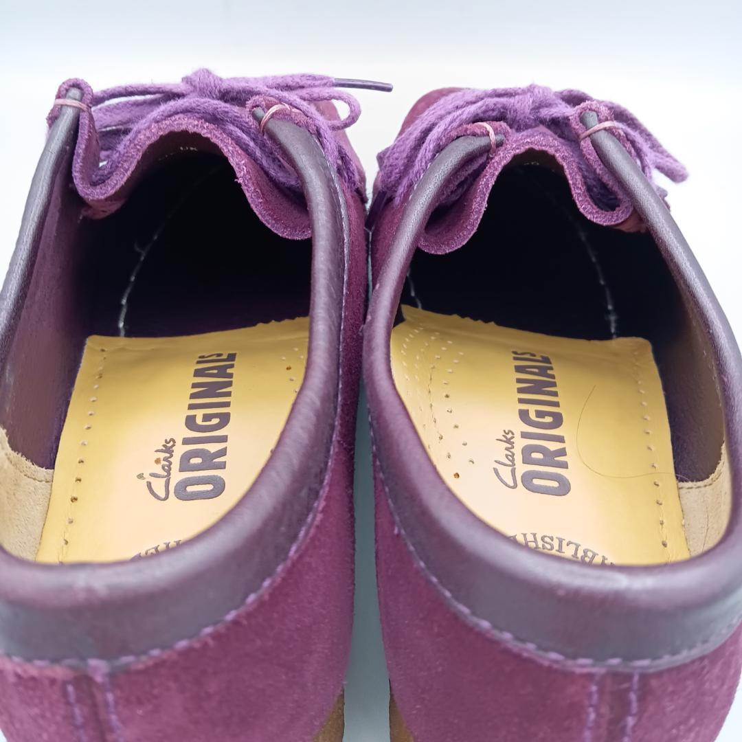 【美品】Clarks クラークス ワラビー スエード モカシン 紫 23.0㎝