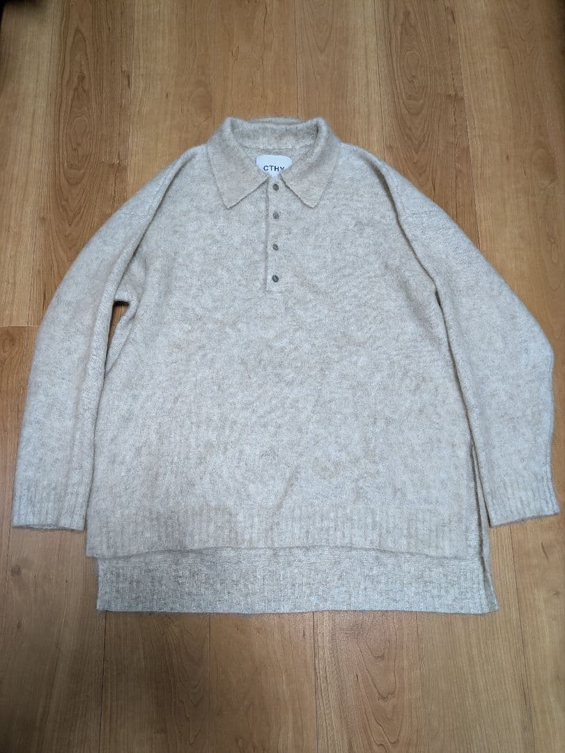 CTHY シティ　ウールモヘアニットポロ　エクリュホワイト　M　1回着用