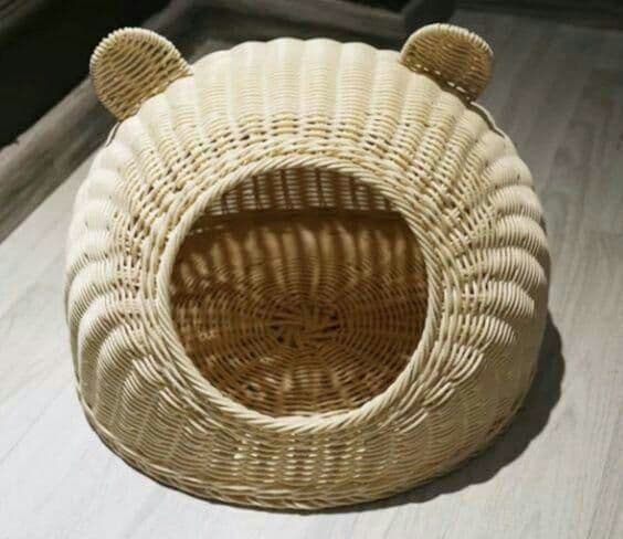 夏のきれいな藤編み猫小屋ペット用品猫別荘
