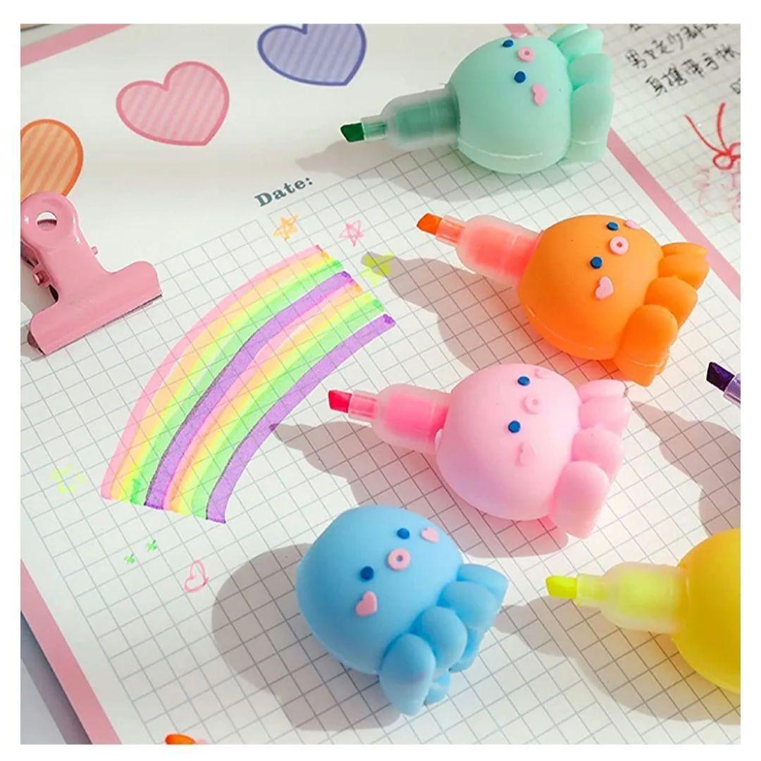 ❤️最終お値下げ❤️【新品】マーカーペン6色油性　タコ　ロケット蛍光　プレゼント