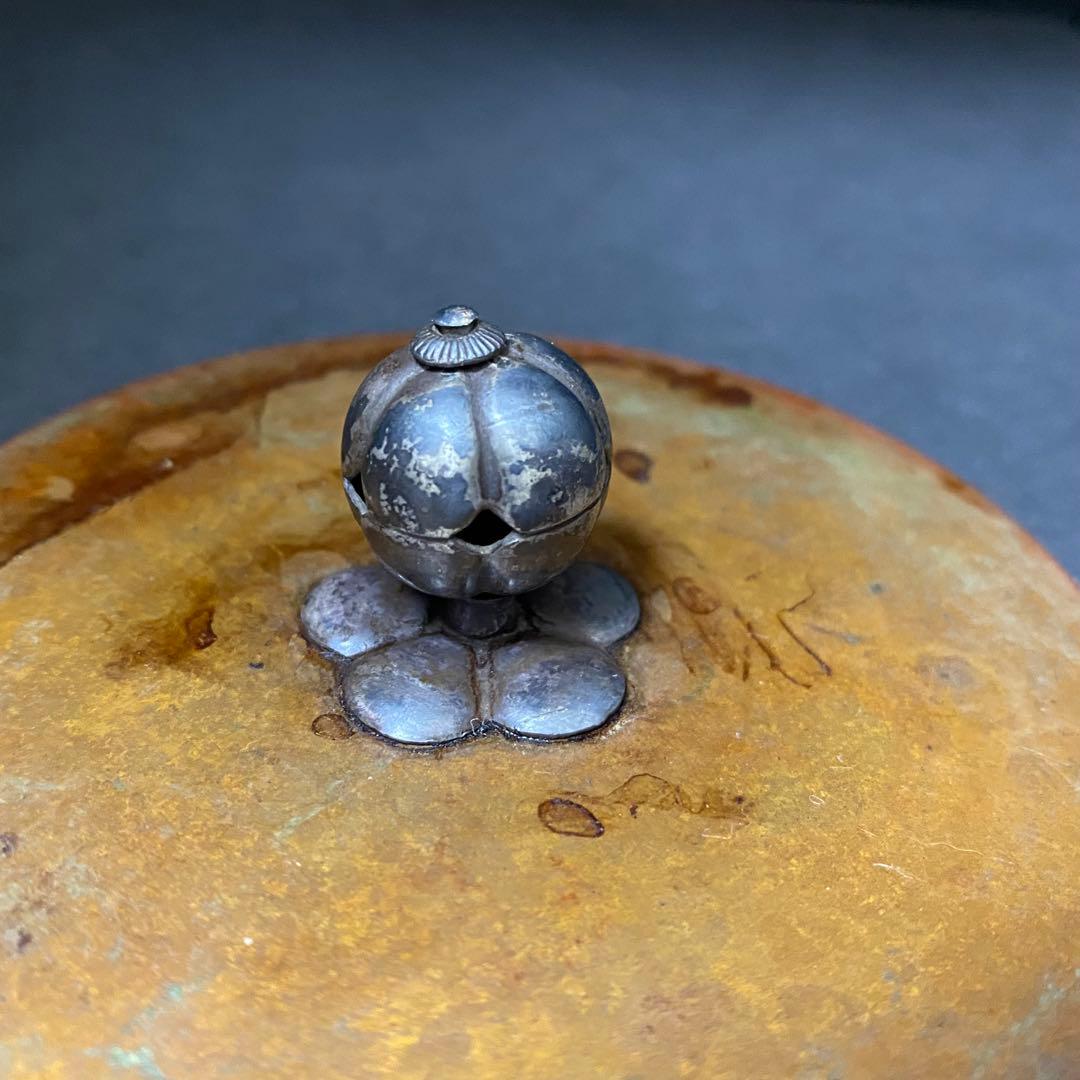 金寿堂 雨宮 宗 造 鉄瓶　刷毛目 長閑形 鉄瓶　純銀摘蓋　鐡瓶