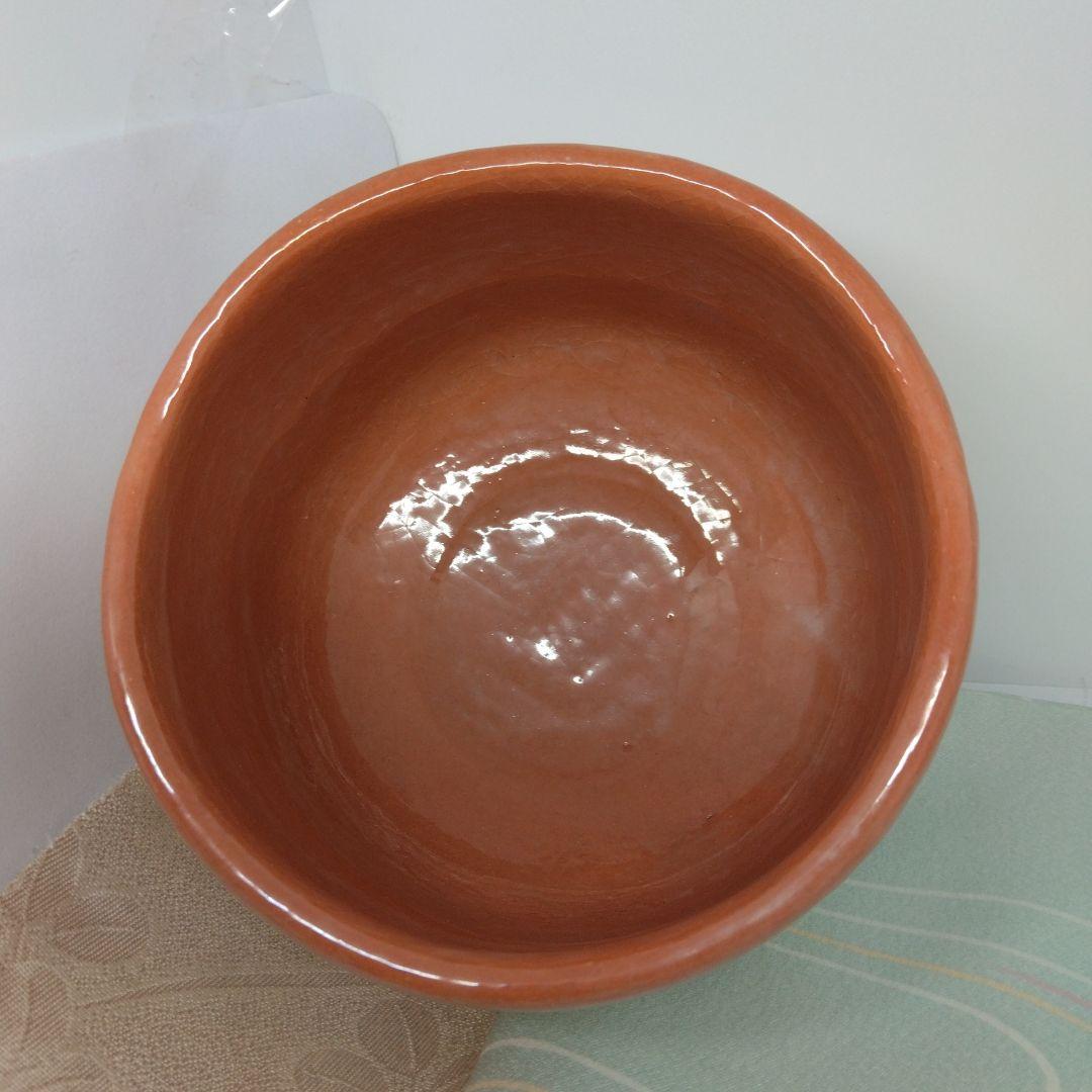 吉村楽入 造 赤楽紅葉茶碗 共箱 共布 新品未使用品 茶道具