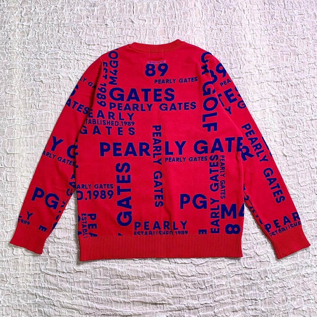 極美品　PEARLYGATES パーリーゲイツ クルーネック　セーター　ロゴ