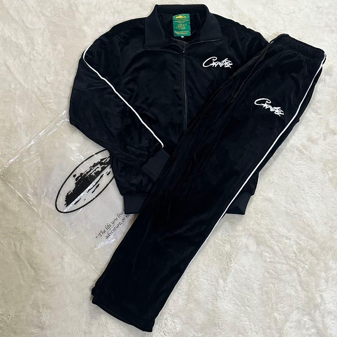 即日発送　corteizセットアップ ベロア　ブラック　Sサイズ　コーテイズ