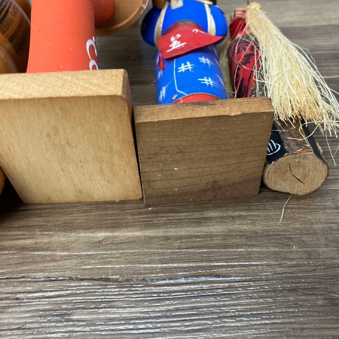 4F こけし まとめ売り 創作こけし 民芸品 木工品 11点セット アンティーク