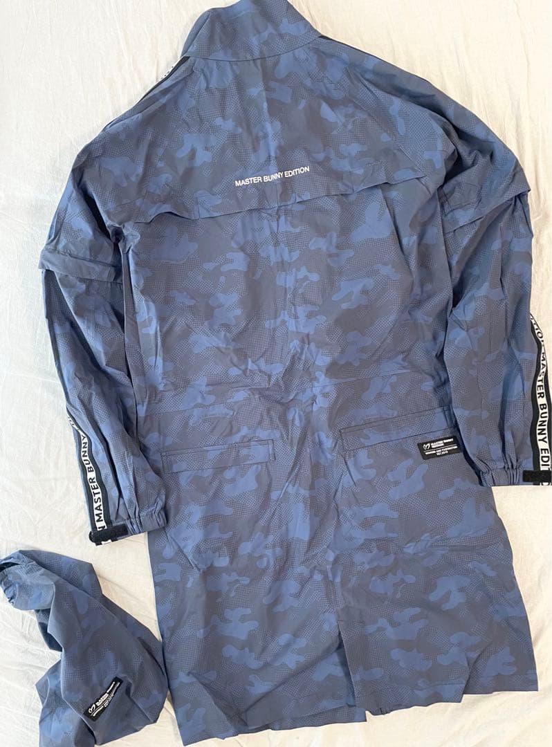 ◼️マスターバニー　レインコート　半袖　長袖レインウェア 迷彩 完売品 M ブルー