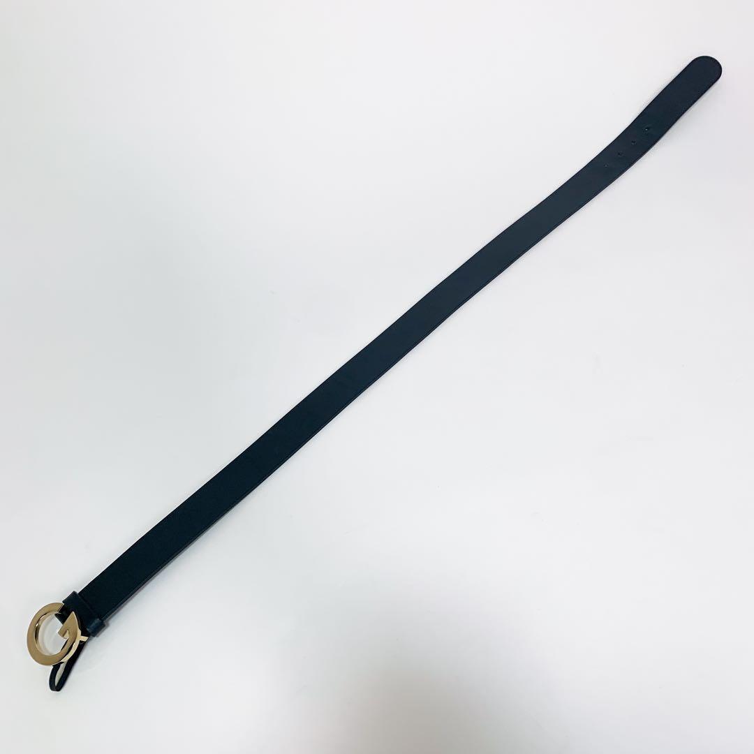 【美品】 グッチ ベルト Gバックル ゴールド 本革 レザー ブラック 黒