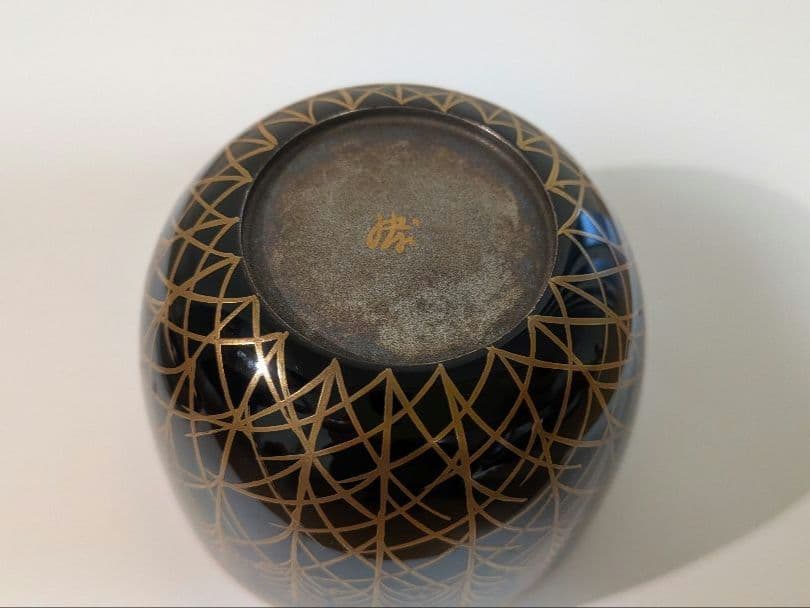 『武蔵野蒔絵』清水博章作　清博　輪島塗　棗　茶道具　茶入　茶器　富士山　内銀溜