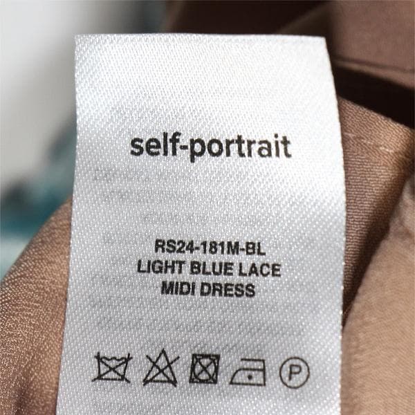 あ*ね様 セルフポートレイト レース ワンピース 水色 UK8 未使用 Lace