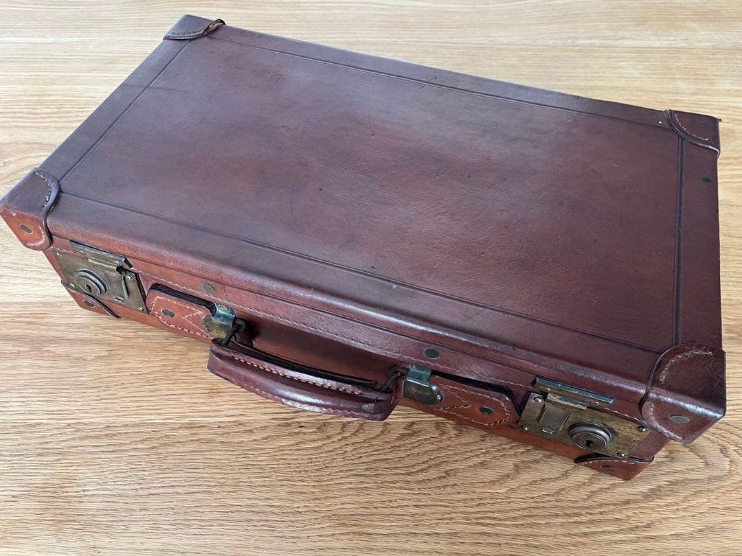 アンティーク 革製 レザー トランク ケース ビンテージ