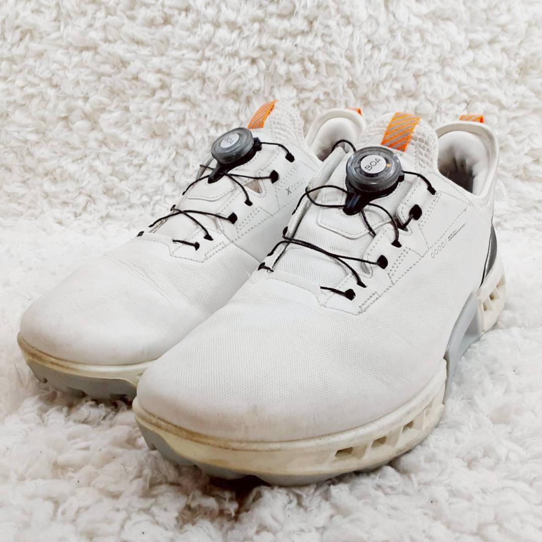 美品 28㎝◎ecco エコー ゴルフシューズ 白 GOLF BEOM C4