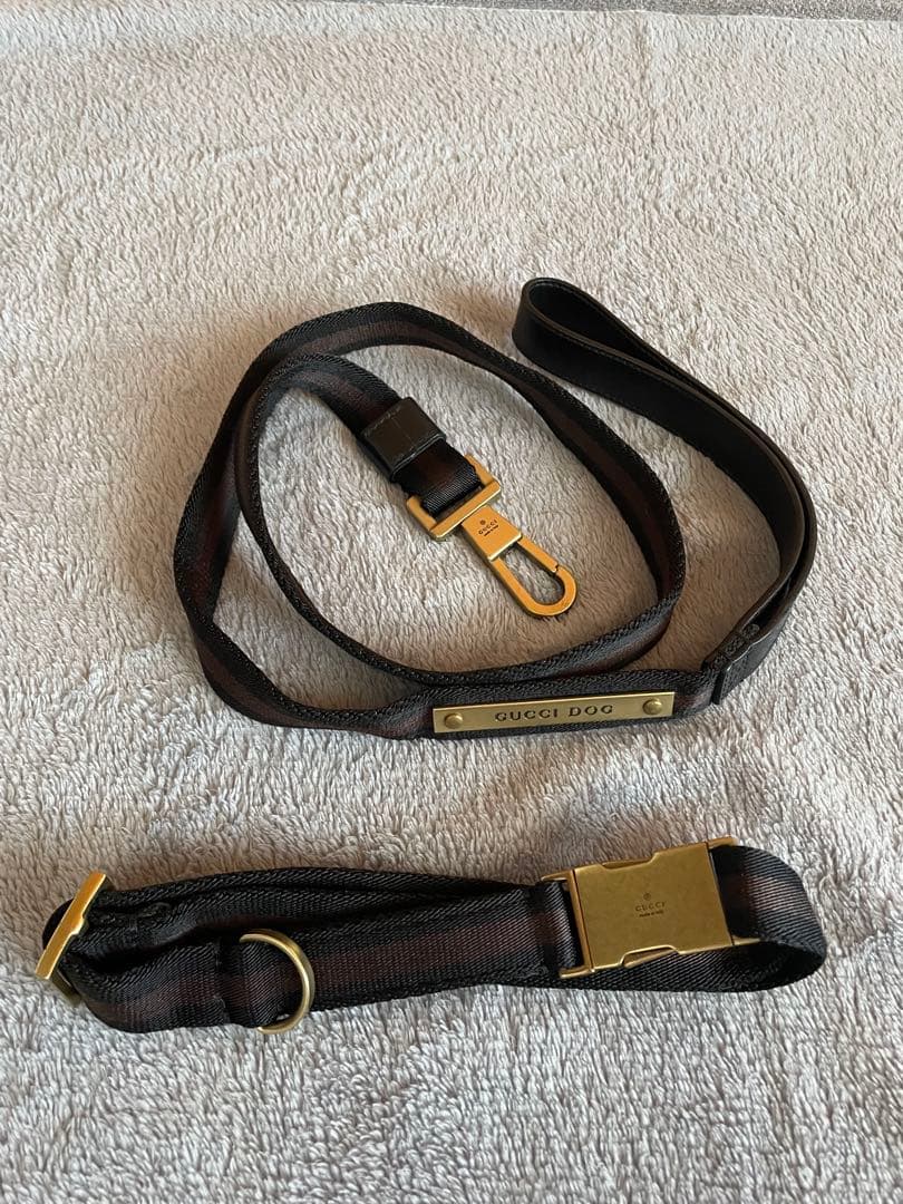 ⭐️新品・未使用⭐️GUCCI DOG 首輪& リード (ブラウン 調整可能)