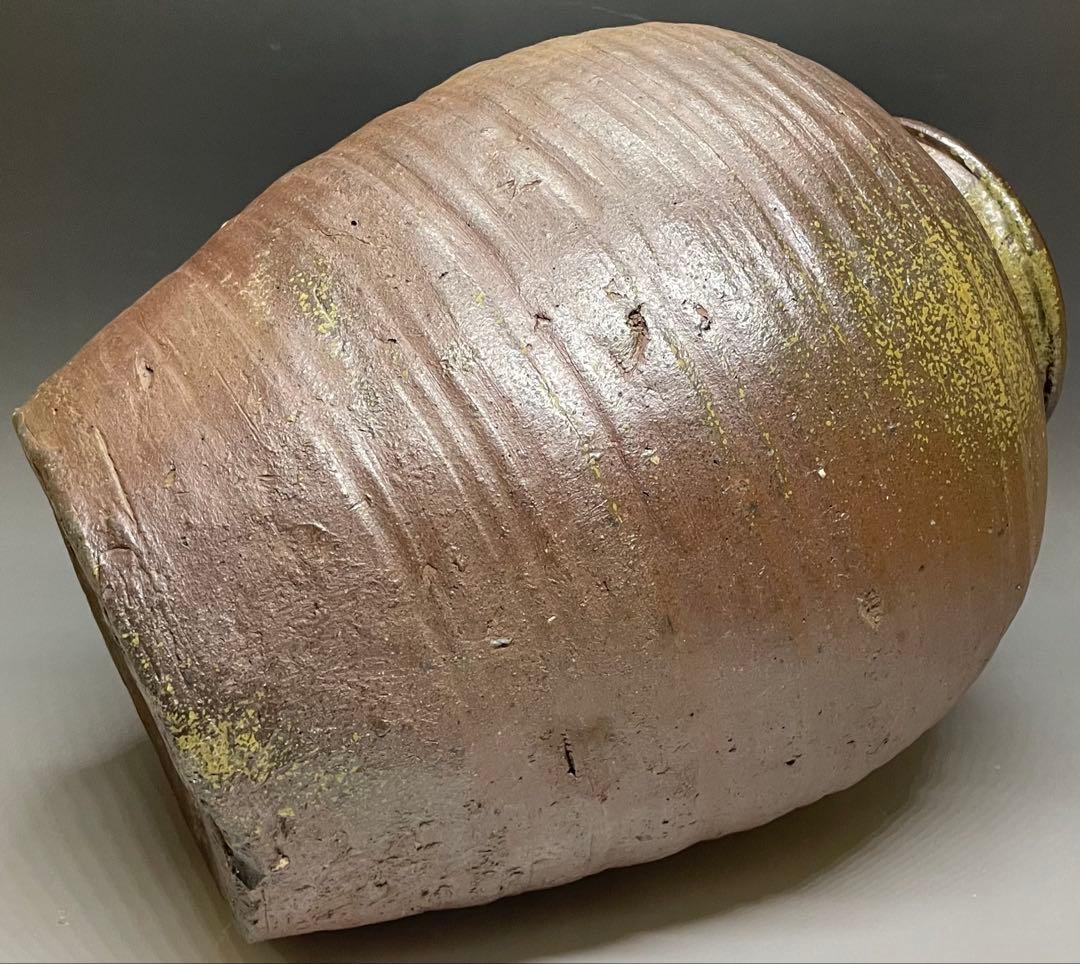 極メ　桂又三郎織　古備前　三耳壺　室町末期　下駄高台　鑑定書付　p9113