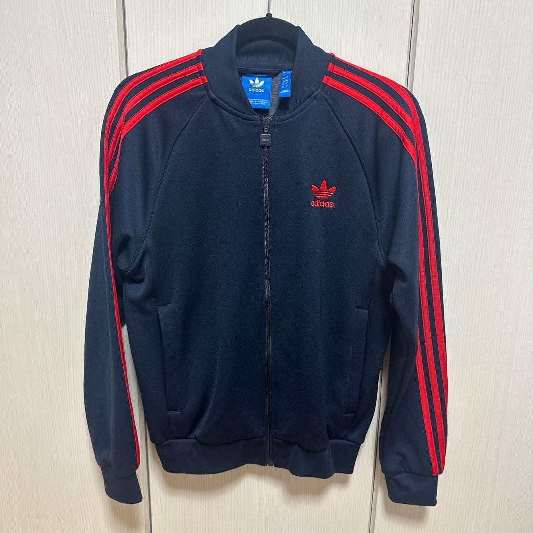 adidas ジャージ ネイビー×レッド レディース