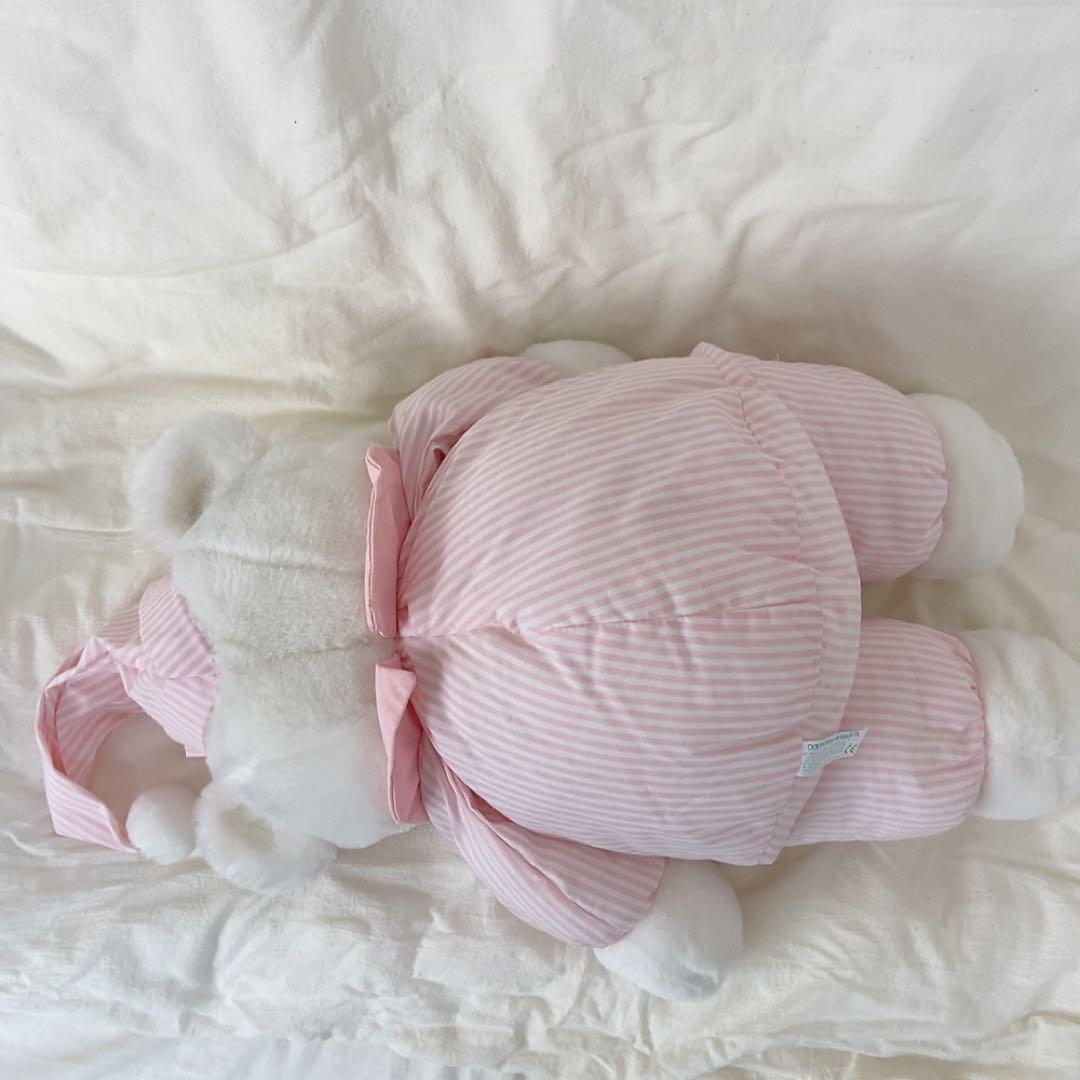 vintage ストライプパジャマのbigクマぬいぐるみ