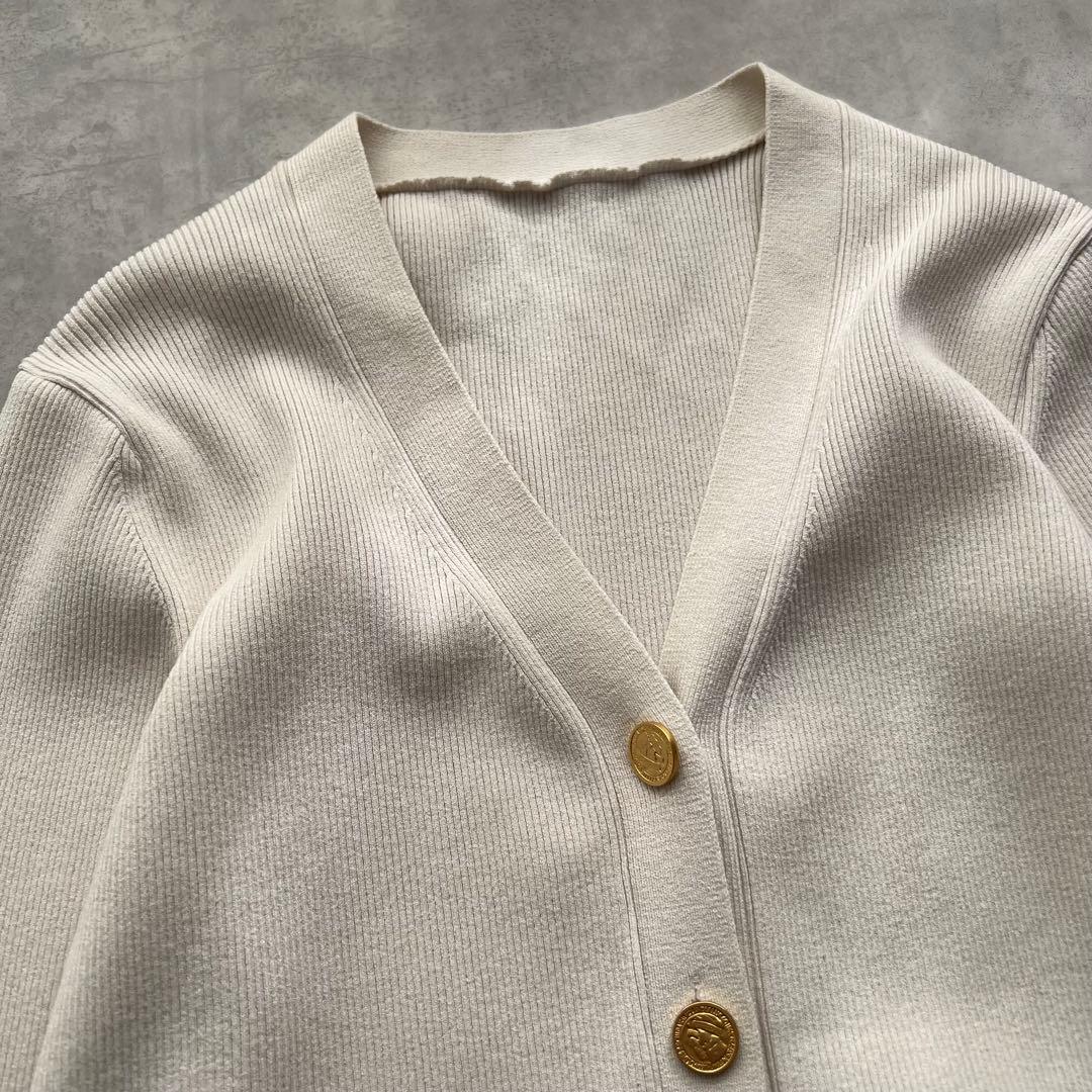 DINER RIB Vネックカーディガン　DEUXIEME CLASSE