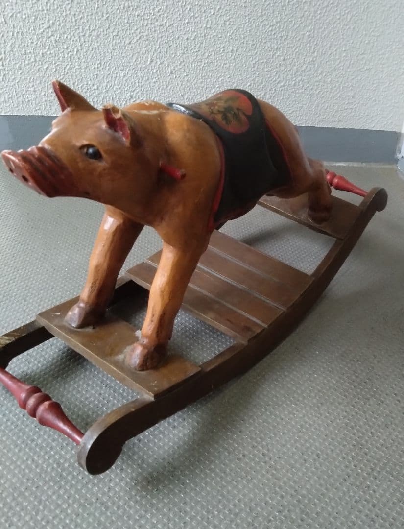 アメリカンアンティーク　1800年代　木馬ならぬ木豚　ロッキンピッグ