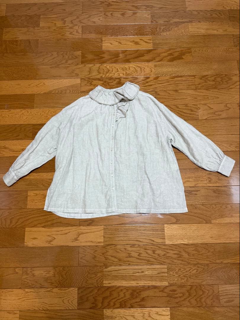 nest Robe ネストローブ リネン天然染めリーフカラーブラウス ベージュ