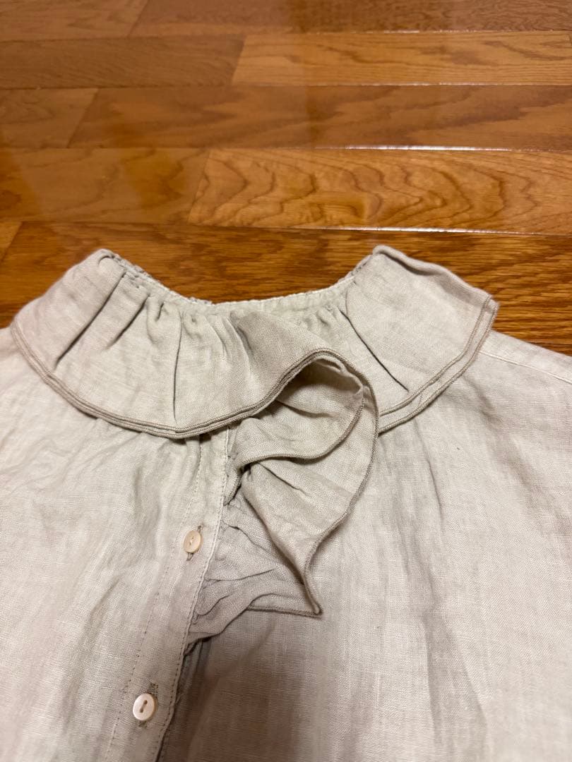 nest Robe ネストローブ リネン天然染めリーフカラーブラウス ベージュ