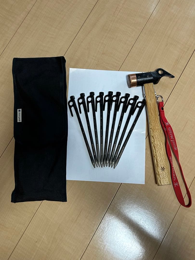 スノーピーク　ソリッドステーク20　ペグハンマー　ペグケース