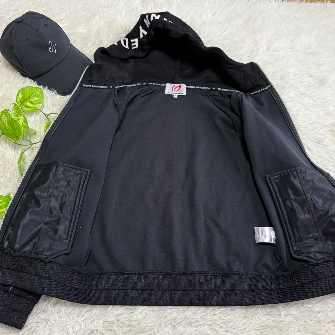【マスターバニー】美品 ジップパーカー ブラック ビッグロゴ 0 レディース