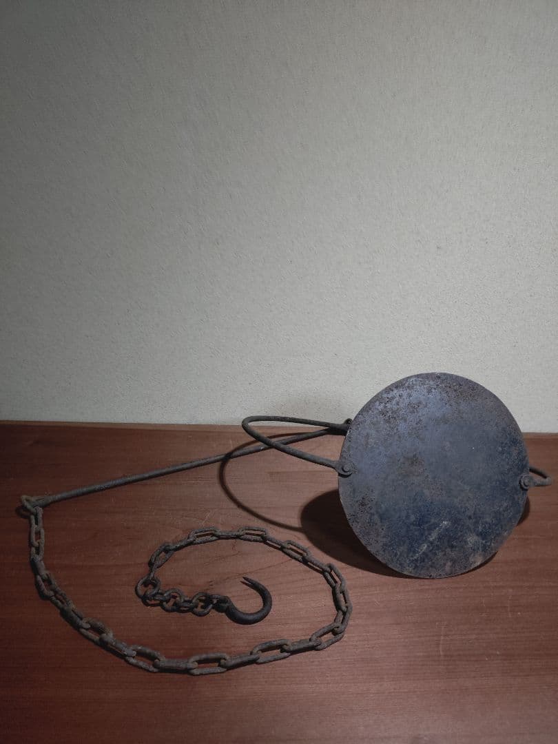 鉄製 吊るし灯火器 花器 花入れ 古道具 古民具 行燈 行火 灯明