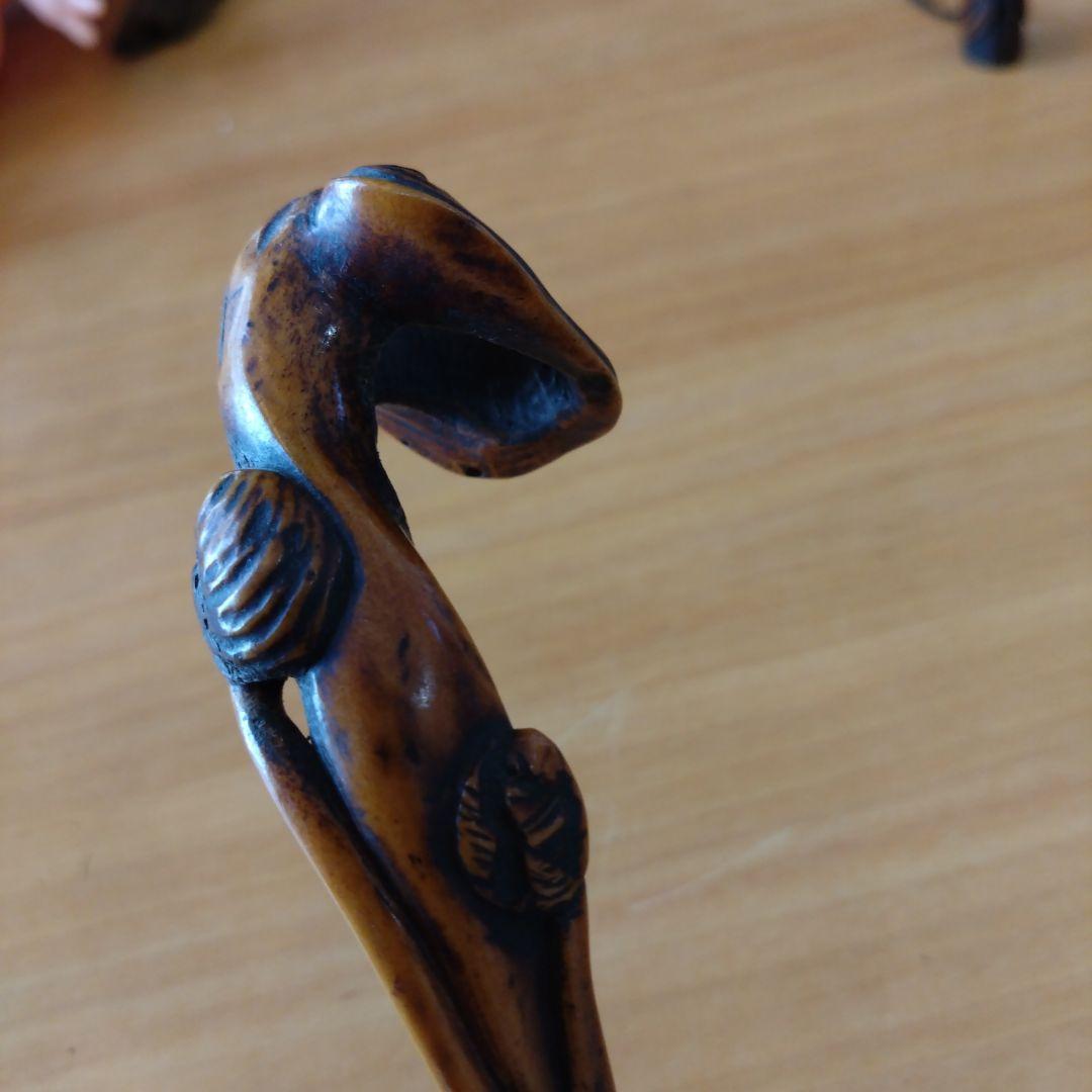 時代物　煙管入れ　煙管置き アンティーク ワラビ　鹿角？