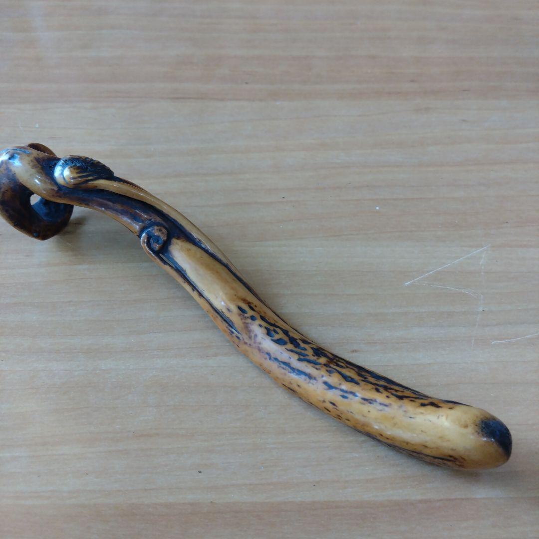 時代物　煙管入れ　煙管置き アンティーク ワラビ　鹿角？